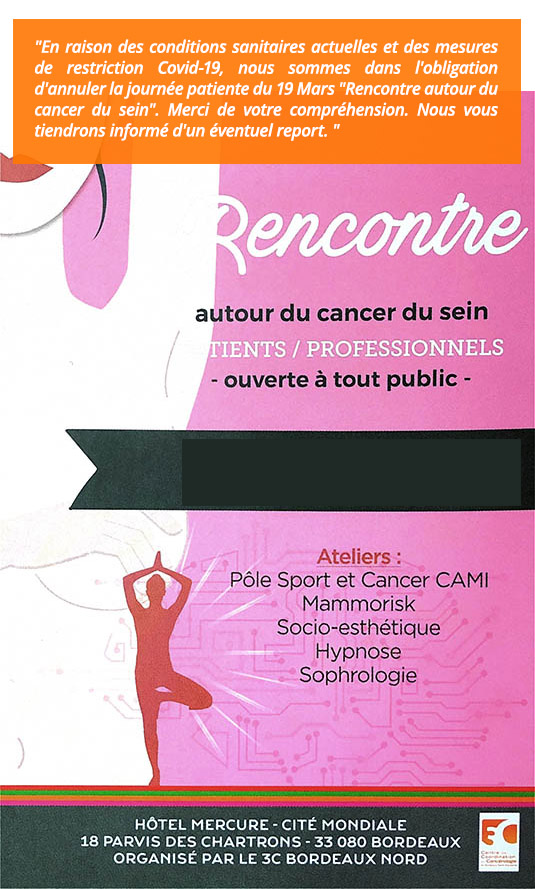 Événement annulé : Rencontre autour du cancer du sein